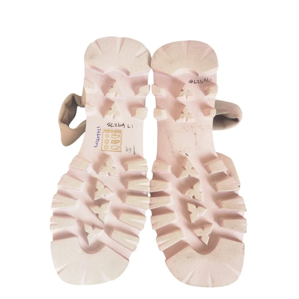 Free People Maddox Pink Leather Toe Ring Platform Lug Sole Sandals 0003627105 39